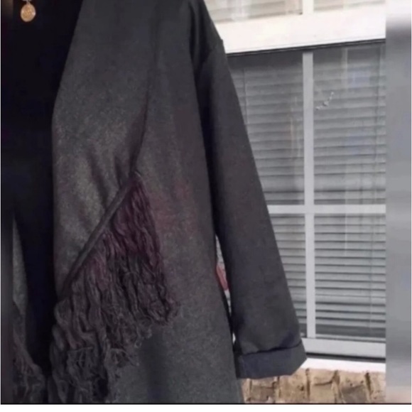 NEW FRINGE BELTED COAT WITH POCKETS - Picture 5 of 11